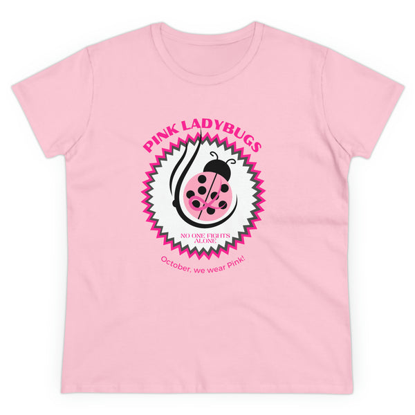 Pink Ladybug Midweight Women's T-shirt